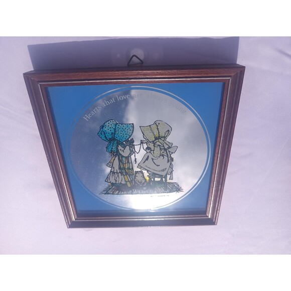 Holly Hobbie Mirror Set Vintage 1970s Decorated And Frames Made In England - Picture 8 of 9